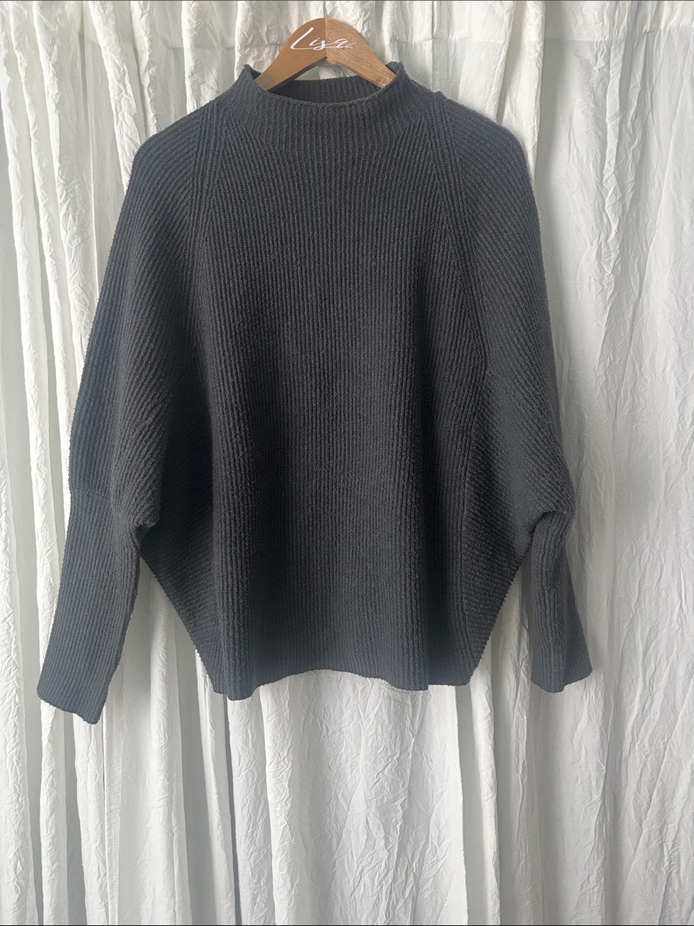 Calvin Klein Jeans Black Ribbed Mock Neck Sweater